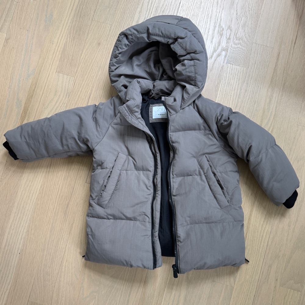 Zara Kids Gray Puffer Jacket